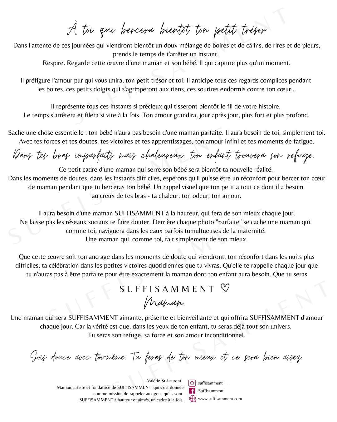 Cadeau Shower pour Toucher le Coeur d'une Nouvelle Maman Personnalisable - Cadeau Québec Fait à la main Personnalisé| Cadre Artistique Maman-Bébé avec Message Réconfortant | Idéal pour Shower, Naissance, Maternité