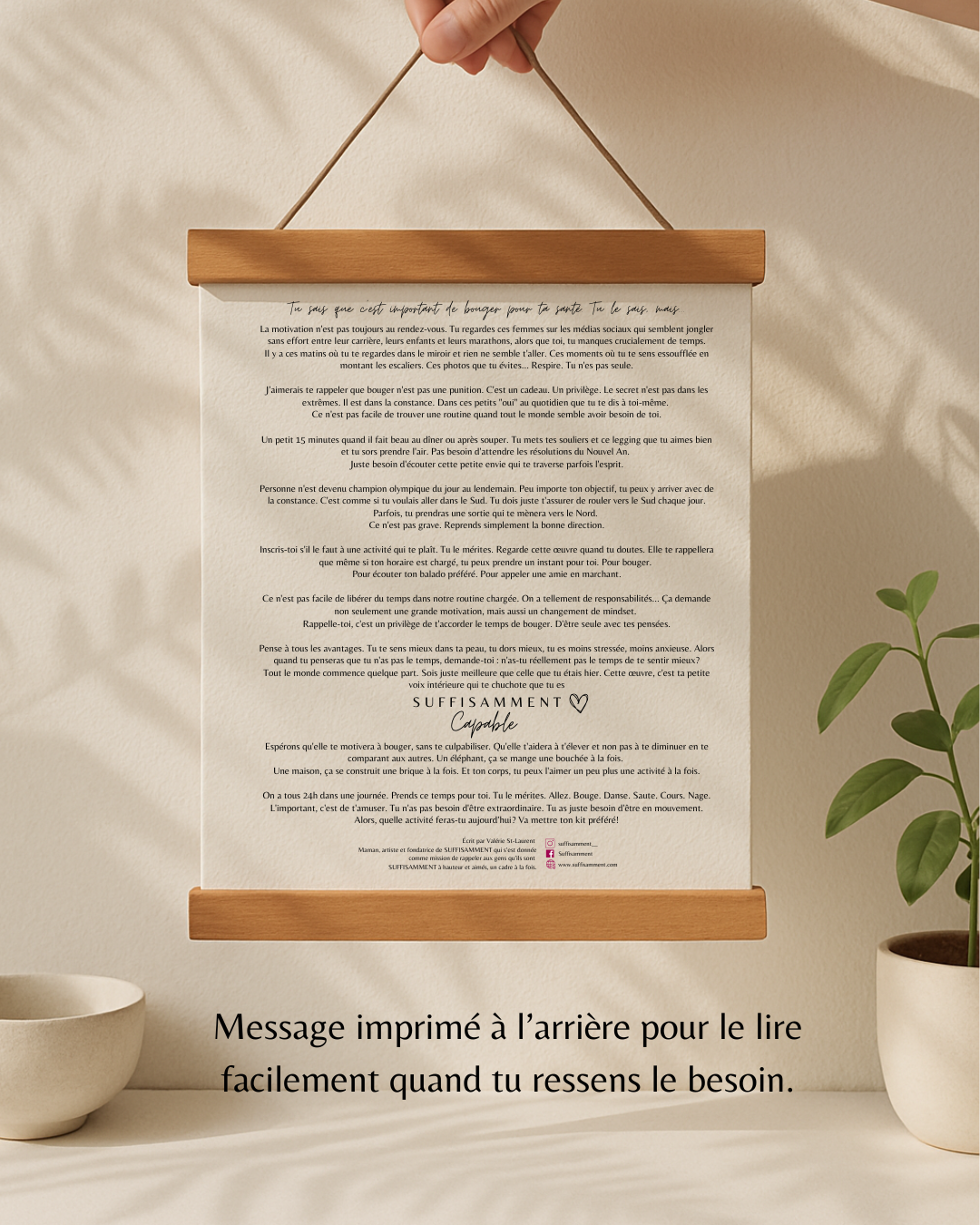 Cadre Motivation Sport - Art mural de Gym affiche de Motivation de Fitness - Cadeau fait au Québec significatif - Cadeau Québécois