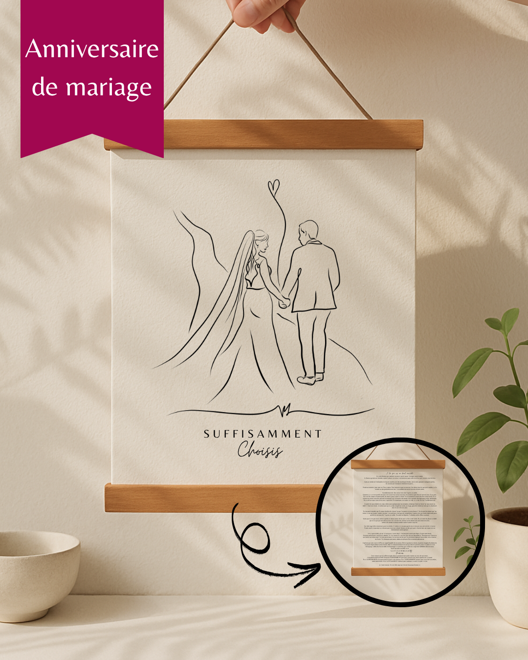 Cadeau Touchant et Significatif Fait au Québec à la main- Anniversaire de Mariage Personnalisable - Cadeau Québécois  - Idée cadeau inoubliable