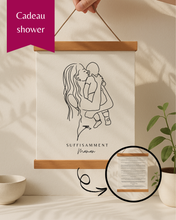 Cadeau Shower pour Toucher le Coeur d'une Nouvelle Maman Personnalisable - Cadeau Québec Fait à la main Personnalisé| Cadre Artistique Maman-Bébé avec Message Réconfortant | Idéal pour Shower, Naissance, Maternité