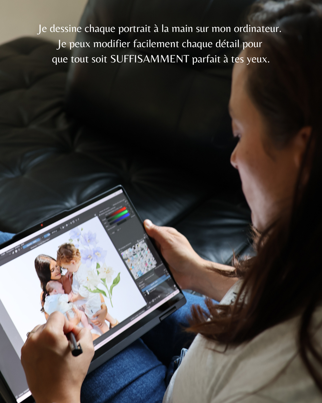 Cadeau Deuil Maman Papa Enfant | Portrait Personnalisé + Message Réconfort | Cadeau Perte Être Cher Hommage