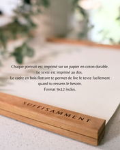 Cadeau Deuil Maman Papa Enfant | Portrait Personnalisé + Message Réconfort | Cadeau Perte Être Cher Hommage