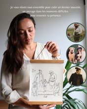 Cadeau Deuil Maman Papa Enfant | Portrait Personnalisé + Message Réconfort | Cadeau Perte Être Cher Hommage