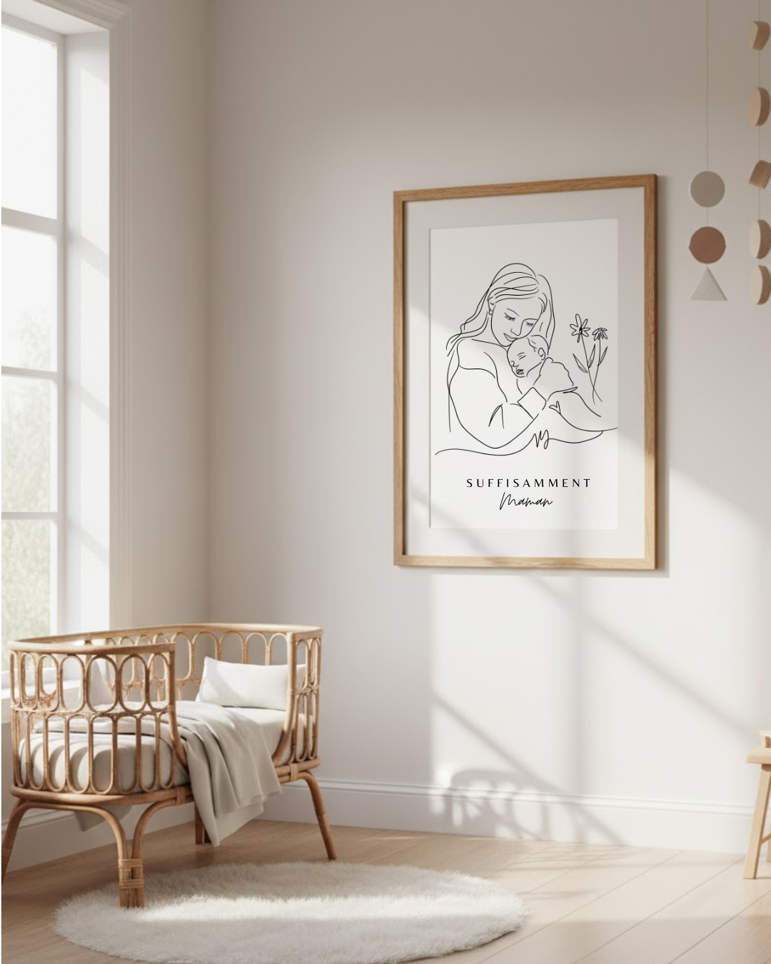 Cadeau Nouvelle Maman Québec original | Cadre Personnalisé "Force et Douceur" - Le Cadeau Idéal pour une Jeune Maman Fatiguée| Fait à la main Personnalisé| Cadre Maman-Bébé avec Message Réconfortant | Idéal pour Shower, Naissance, Maternité