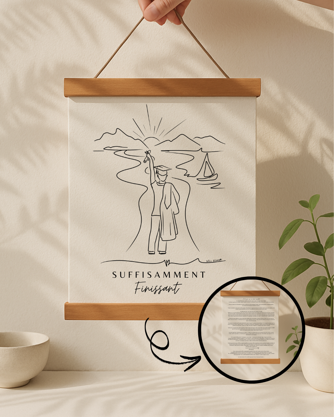 Cadeau Graduation Québec – Œuvre Inspirante pour Finissant(e) | Cadre Inclus