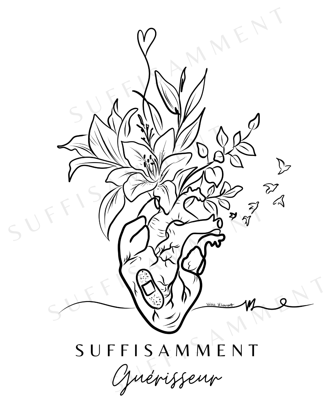 Cadeau Québécois Personnel Soignant | Infirmière Médecin | Merci Aide-Soignant | Art Mural Reconnaissance | Imprimé Encadré | Livraison Incluse | Fait à la main au Québec | "SUFFISAMMENT Dévoué"