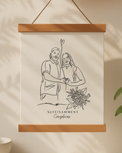 Cadeau Deuil Maman Papa Enfant | Portrait Personnalisé + Message Réconfort | Cadeau Perte Être Cher Hommage